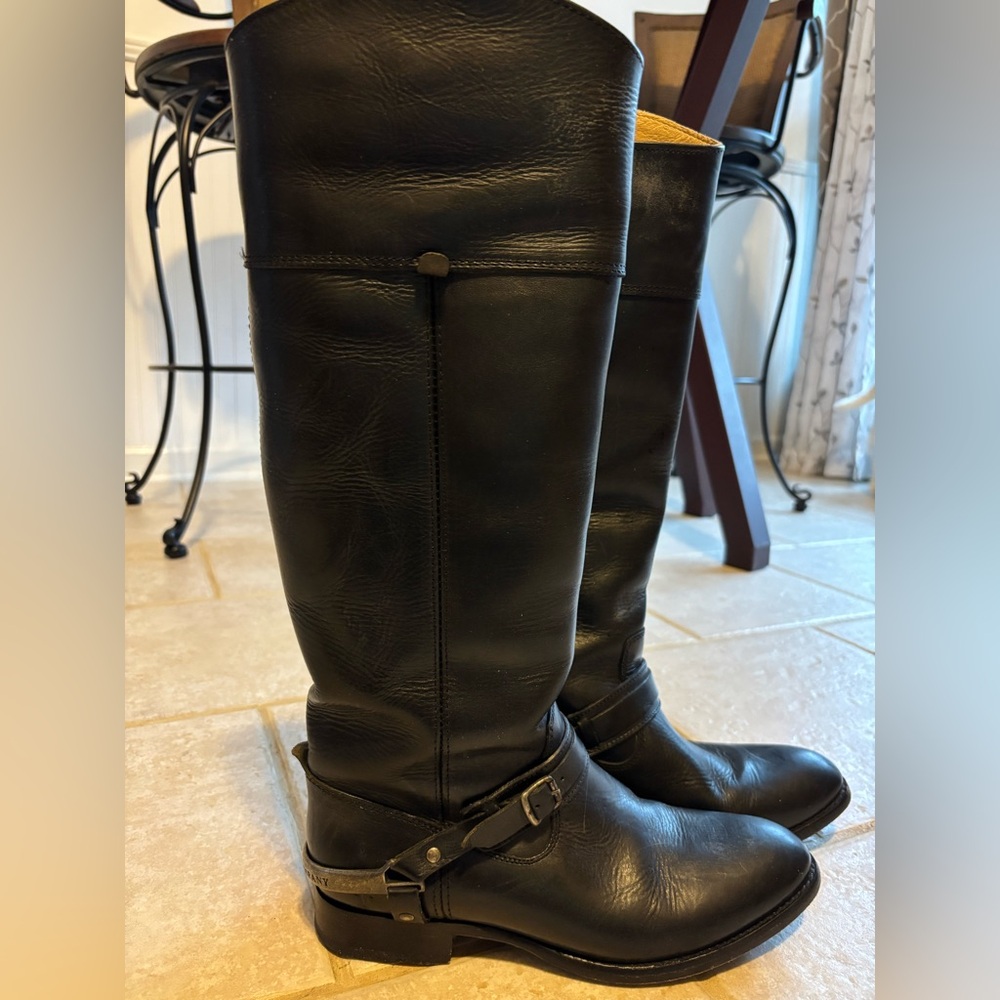 The Frye Company Black Genuine Leather Riding Boots